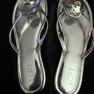 LOFT Silver Floral Women's Sandals